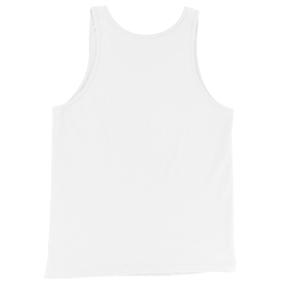 Backwoods Blackout Tank white back – Sasquatch Nation premium gym wear white tank back view