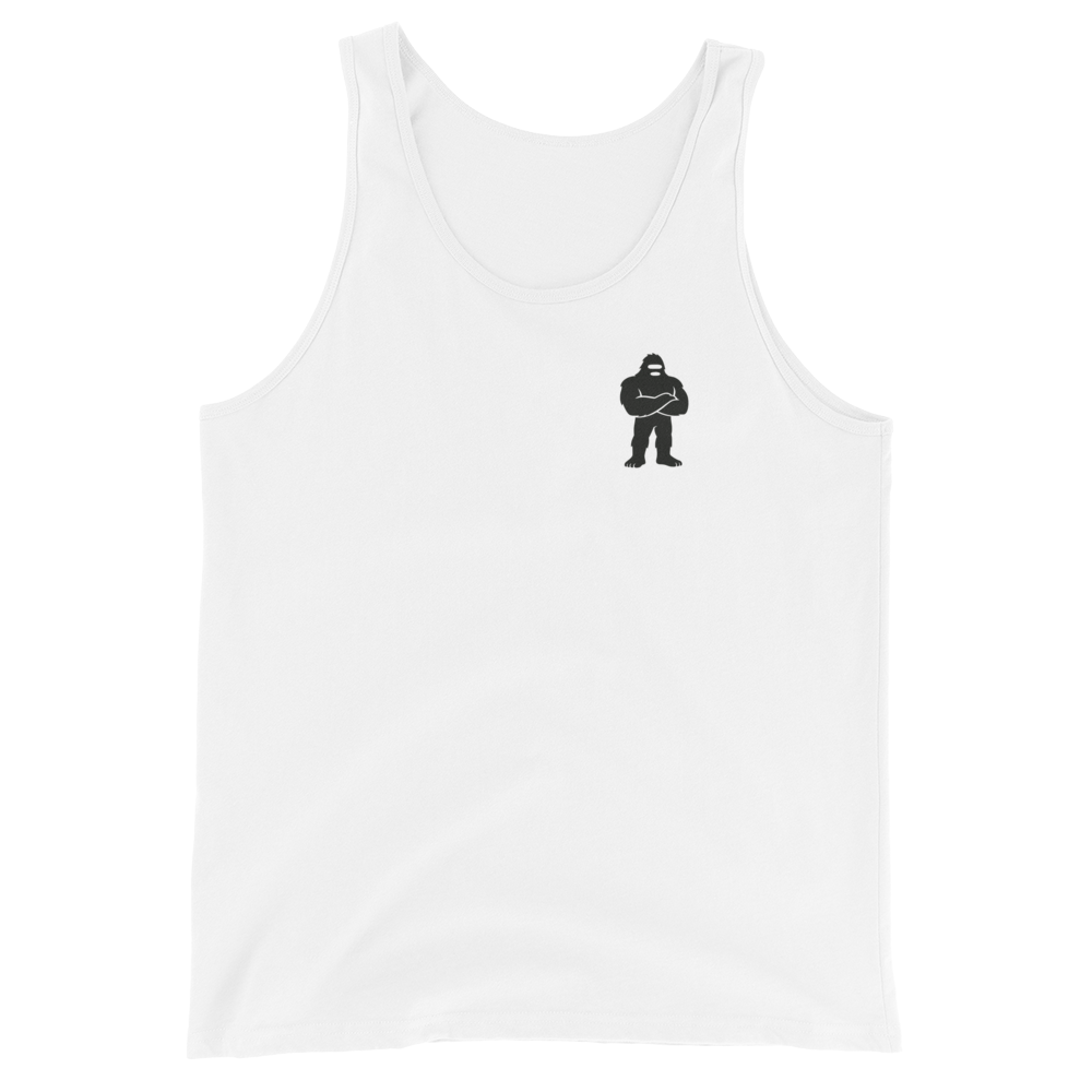 Feral Form Tank white front – Sasquatch Nation gym wear tank front view