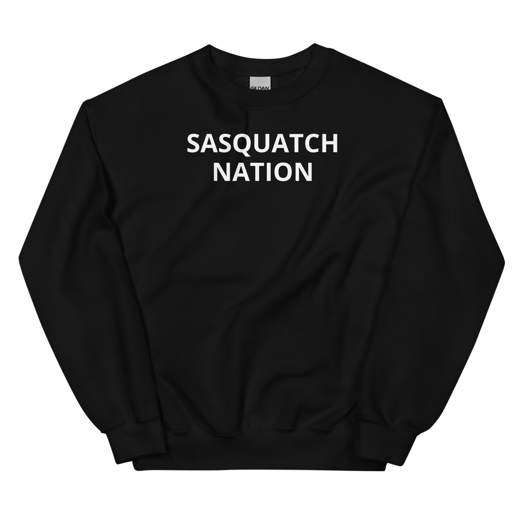 The Den Crew black front – Sasquatch Nation crewneck front view