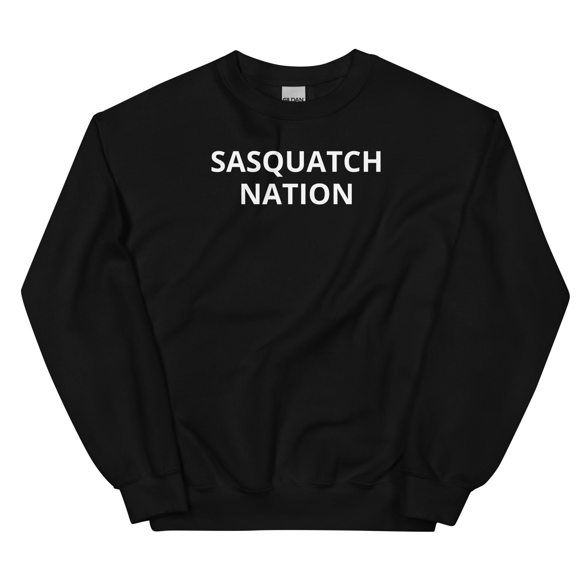 The Den Crew black front – Sasquatch Nation crewneck front view