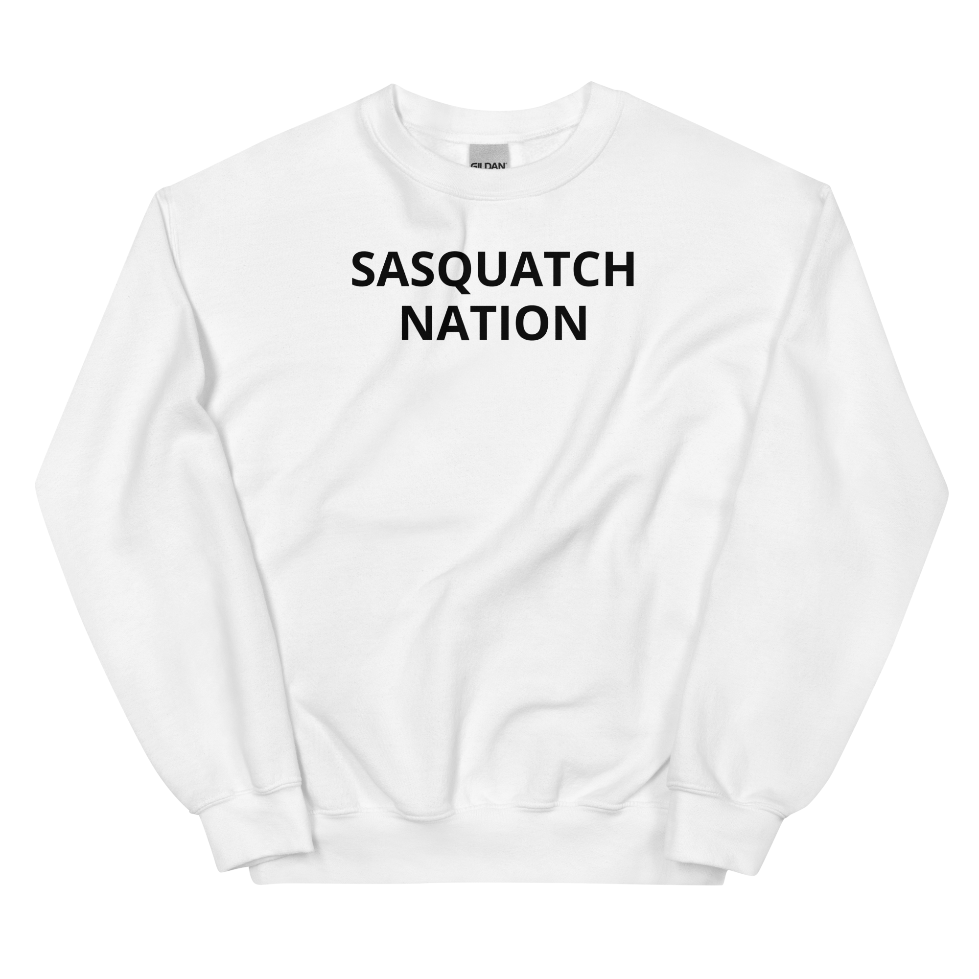 The Den Crew white front – Sasquatch Nation crewneck white front view