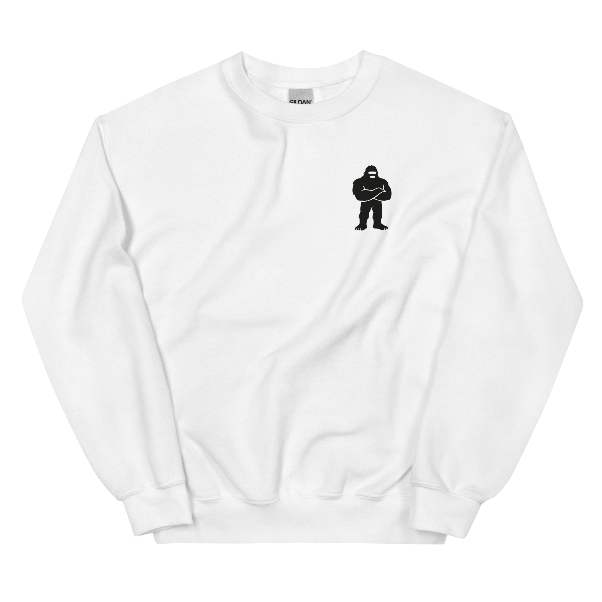 Primal Pulse Crew white front – Sasquatch Nation crewneck front view