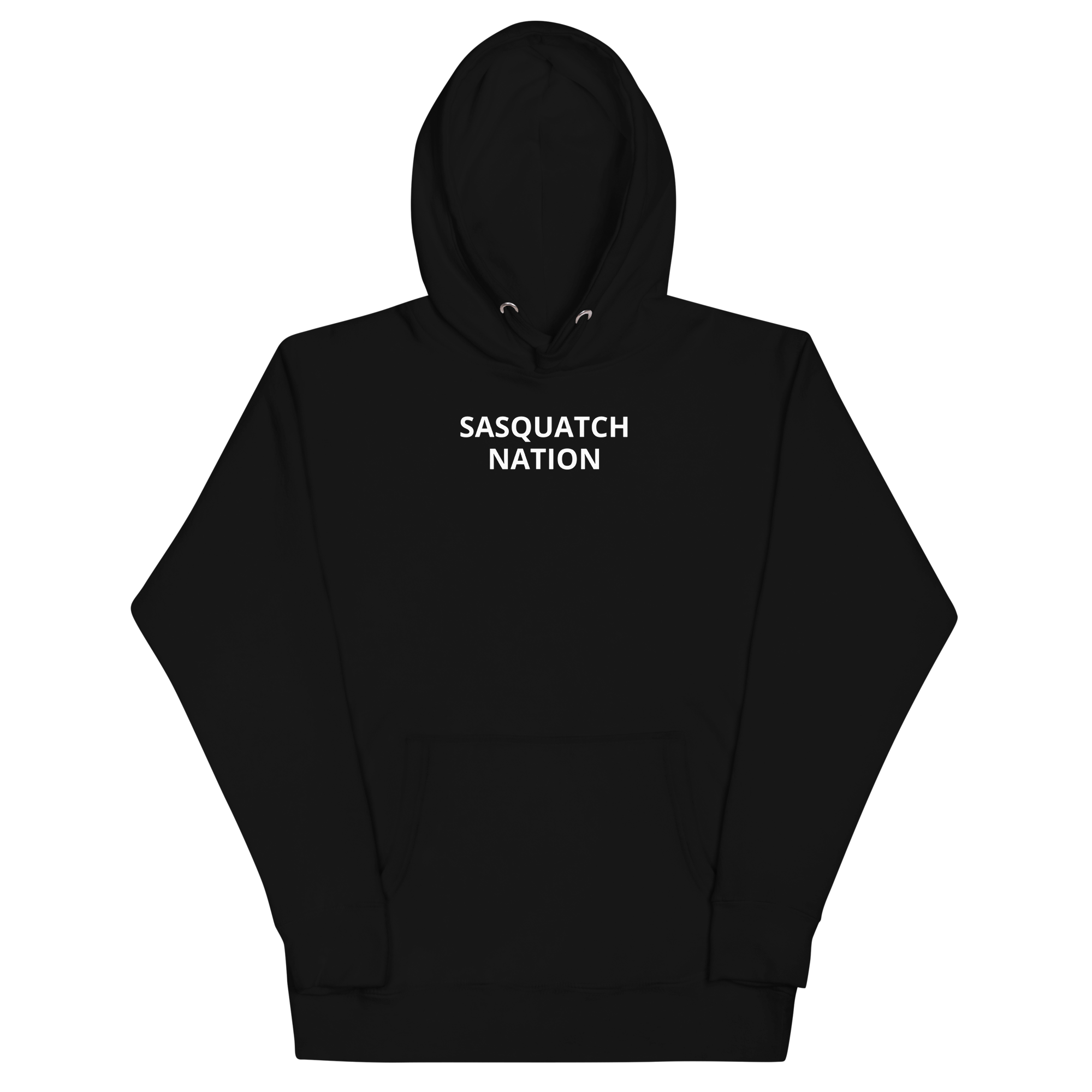 Off-Grid Hoodie black front – Sasquatch Nation hoodie front view